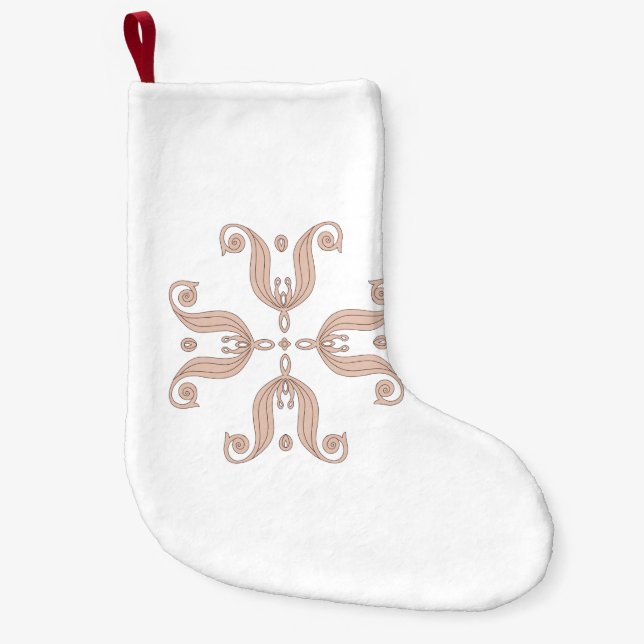Calcetín Navideño Pequeño Patrón de tulipanes kazajos (Anverso)