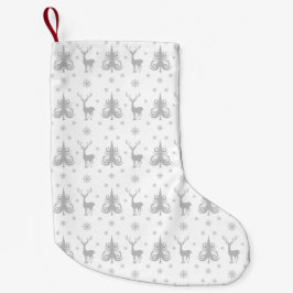 Calcetín Navideño Pequeño Patrón elegante de ciervos