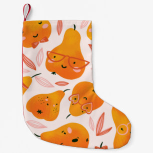 Calcetín Navideño Pequeño Patrón floral con orquídeas blancas, aisladas en u