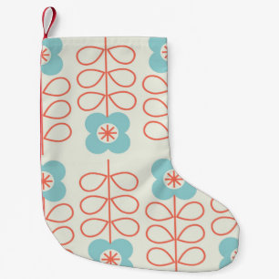 Calcetín Navideño Pequeño Patrón floral geométrico sin soldadura. Estilo nór