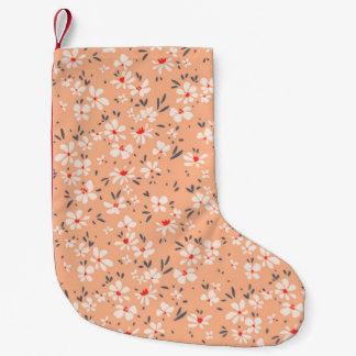 Calcetín Navideño Pequeño Patrón floral lindo en la flor pequeña. Ditsy pri