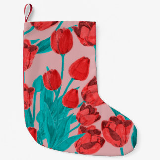 Calcetín Navideño Pequeño Patrón floral primaveral sin soldadura con tobillo