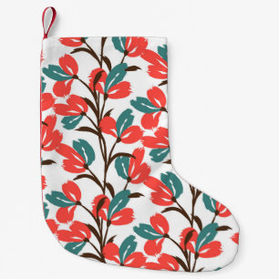 Calcetín Navideño Pequeño Patrón floral sin fisuras. Fondo florido y cuidado