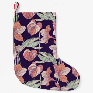 Calcetín Navideño Pequeño Patrón floral sin soldadura, flor, orquídea, moder