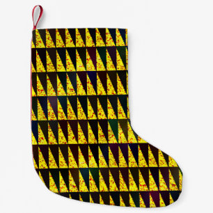 Calcetín Navideño Pequeño Patrón geométrico abstracto con triángulos