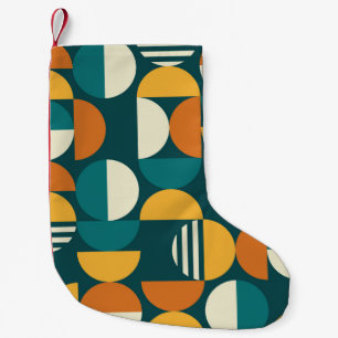 Calcetín Navideño Pequeño Patrón geométrico moderno sin soldadura de mediado