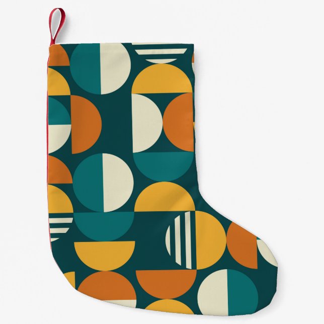 Calcetín Navideño Pequeño Patrón geométrico moderno sin soldadura de mediado (Anverso)