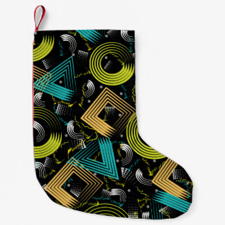 Calcetín Navideño Pequeño Patrón geométrico, retro,90s,abstracto,a