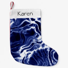 Calcetín Navideño Pequeño Patrón giratorio azul navidad pequeño calado