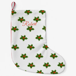 Calcetín Navideño Pequeño Patrón Holly de navidades