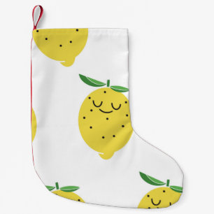 Calcetín Navideño Pequeño patrón ininterrumpido de personalizado de limón cú