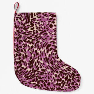 Calcetín Navideño Pequeño Patrón leopardo, impresión leopardo, impresión ani