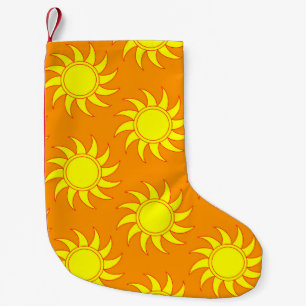 Calcetín Navideño Pequeño Patrón perfecto de sol. Doodle mano dibujada