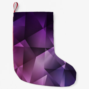 Calcetín Navideño Pequeño Patrón poligonal opaco rosa y violeta moderno