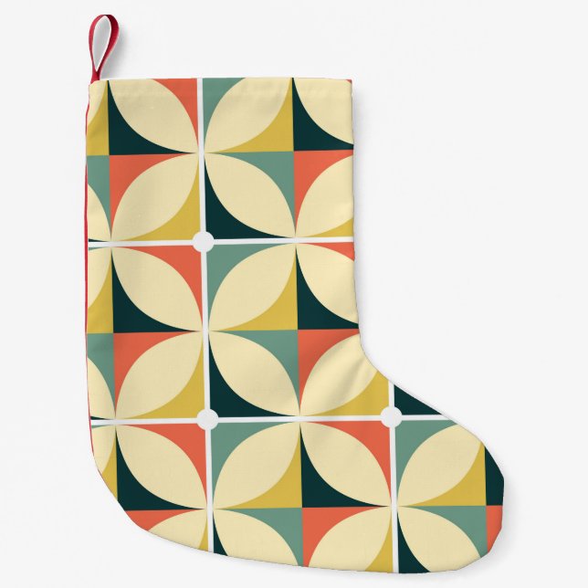 Calcetín Navideño Pequeño Patrón retro sin fisuras de los años 60 y 70, vint (Anverso)