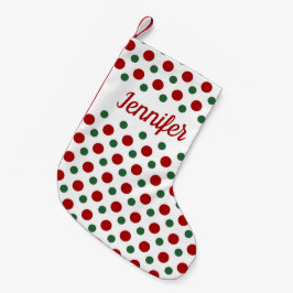 Calcetín Navideño Pequeño Patrón rojo verde moderno personalizado