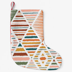 Calcetín Navideño Pequeño Patrón sin Costuras Argyle Étnico Tribal