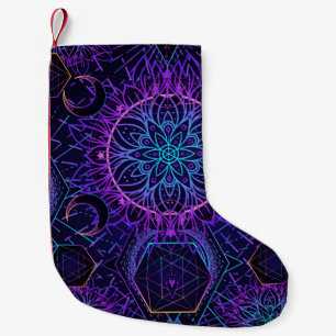 Calcetín Navideño Pequeño Patrón sin fisuras de geometría sagrada. Símbolos 
