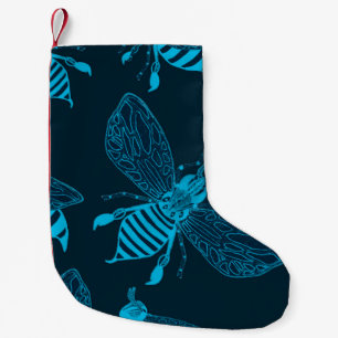 Calcetín Navideño Pequeño Patrón sin foco con abejas dibujadas a mano. Moda 