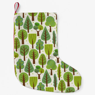 Calcetín Navideño Pequeño Patrón sin foco con árboles. Verano