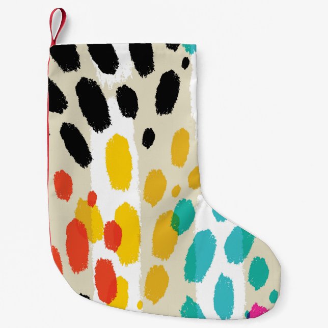 Calcetín Navideño Pequeño Patrón sin foco de la impresión de animales (Anverso)