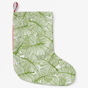 Calcetín Navideño Pequeño Patrón sin foco Monstera deja el fondo. Flora
