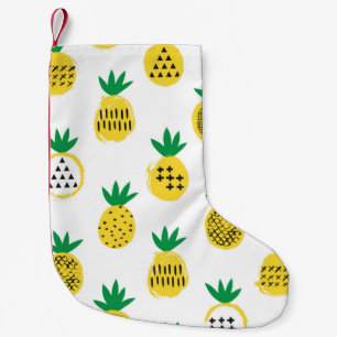 Calcetín Navideño Pequeño Patrón sin soldadura de piña. Diseño infantil. 