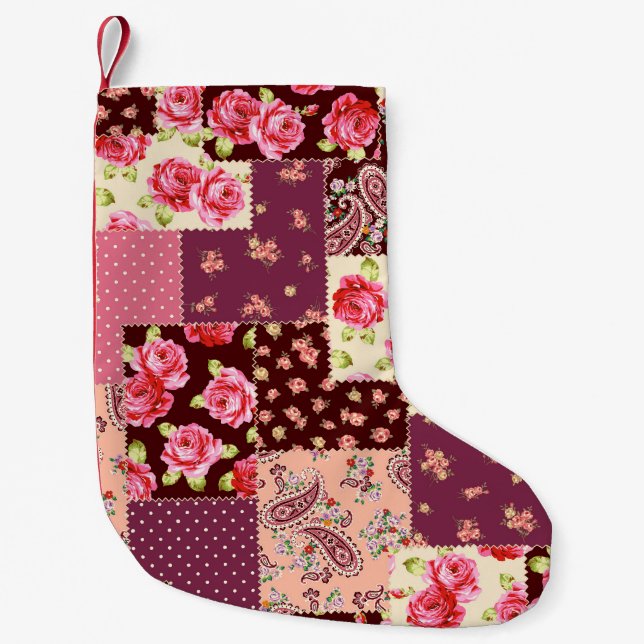 Calcetín Navideño Pequeño Patrón sin soldadura de trazo (Anverso)