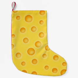 Calcetín Navideño Pequeño Patrón suizo de textura con queso Cheezy