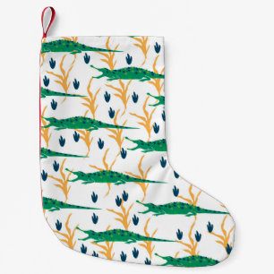 Calcetín Navideño Pequeño Patrón transparente de cocodrilos. animales person