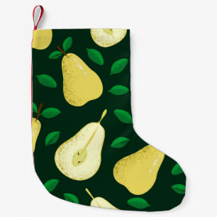 Calcetín Navideño Pequeño Patrón transparente de frutos perecederos