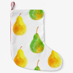 Calcetín Navideño Pequeño Patrón transparente de frutos perecederos