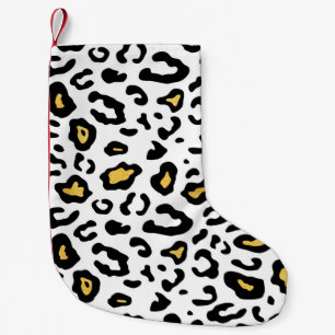 Calcetín Navideño Pequeño Patrón transparente de piel de leopardo