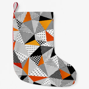 Calcetín Navideño Pequeño Patrón triangular sin fisuras. Contraste a la moda