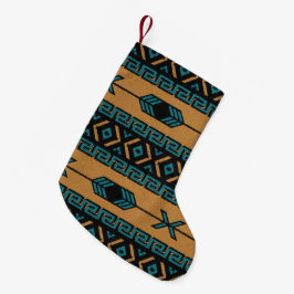 Calcetín Navideño Pequeño Patrón tribal azteca navidad del suroeste