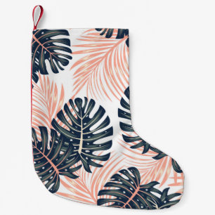 Calcetín Navideño Pequeño Patrón tropical sin soldadura botánica con pl bril