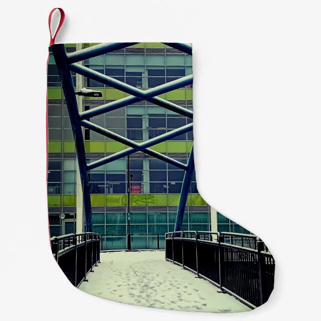 Calcetín Navideño Pequeño Patrón verde (Anverso)