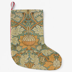 Calcetín Navideño Pequeño Patrón vintage de William Morris St James Acanthus