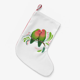 Calcetín Navideño Pequeño Peach Faced Lovebirds