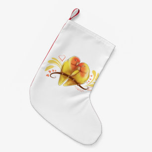 Calcetín Navideño Pequeño Peach Faced Lutino Lovebirds