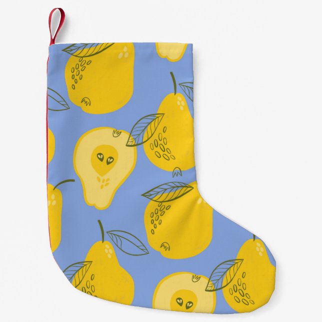 Calcetín Navideño Pequeño Pega un patrón sin fisuras (Anverso)