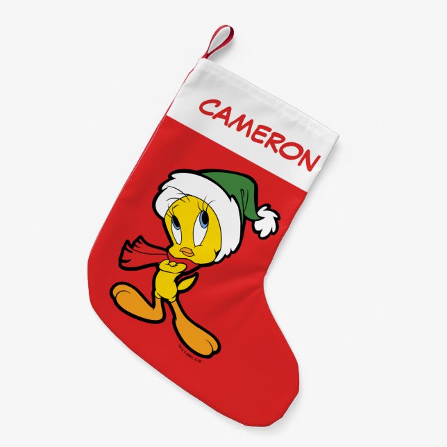 Calcetín Navideño Pequeño Pensamientos de los Navidades de TWEETY™ (Frente (Colgado))