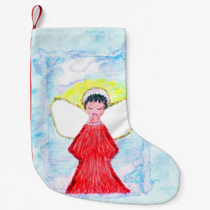 Calcetín Navideño Pequeño "Pequeño ángel de Brown" que almacena