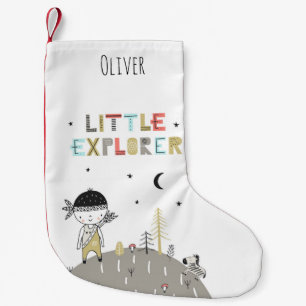 Calcetín Navideño Pequeño Pequeño Explorador Escandinavo Cuto Personalizado