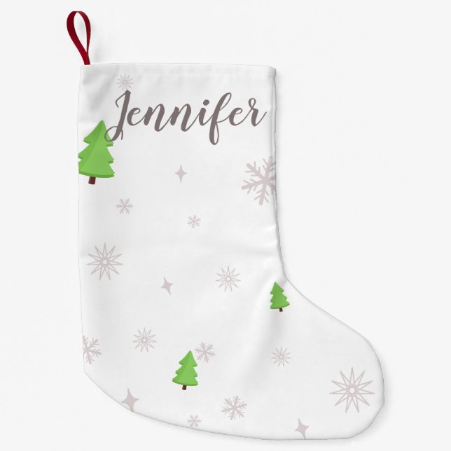 Calcetín Navideño Pequeño Pequeños Navidades blancos y personalizados (Anverso)