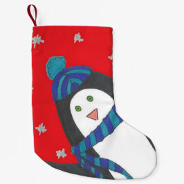 Calcetín Navideño Pequeño Pequeños Navidades de penguín de invierno