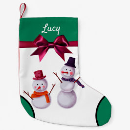 Calcetín Navideño Pequeño Pequeños Navidades de snowman