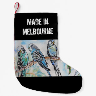 Calcetín Navideño Pequeño Periquito Periquito Pájaro Hecho En Melbourne Pája