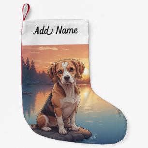 Calcetín Navideño Pequeño Perro Beagle