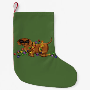 Calcetín Navideño Pequeño Perro brillante